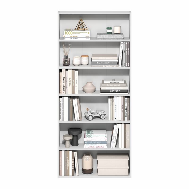 Furinno Basic 6-Tier Open Shelf Bookcase, Bookshelf, Storage Organizer, 7 x 24 x 53