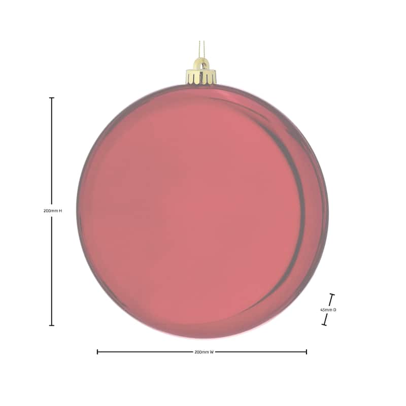 200mm Shatterproof Plastic Pearl Round Disk Ornament Set of 2