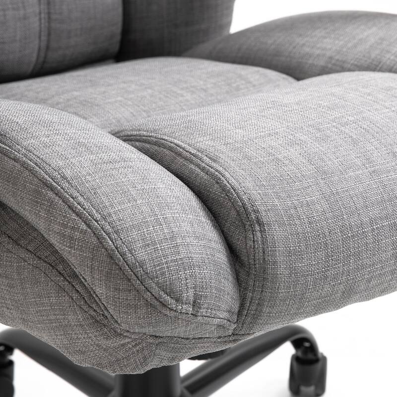 Vinsetto Swivel Ergonomic Big & Tall Office Computer Desk Chair with 5 Univeral Wheels & a Linen Finish
