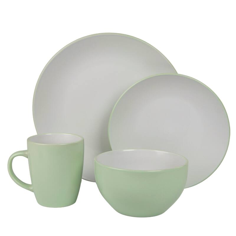 16-Piece Two Tone Coupe Dinnerware Set