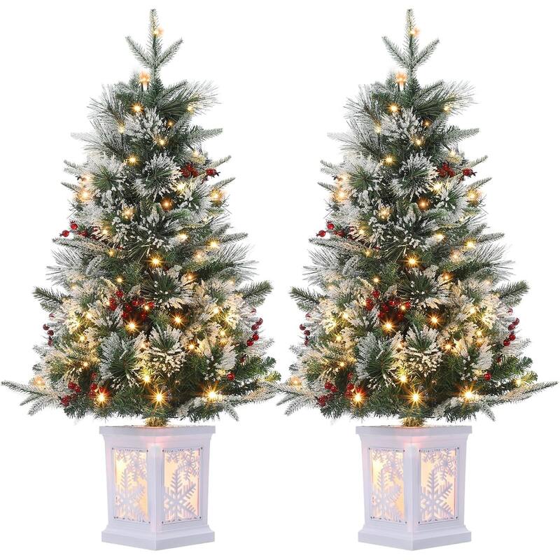 Christmas Tree with 78 Multi-Color Led Lights, 3 Ft Pre-Lit Artificial Christmas Decoration - 5#2Pcs