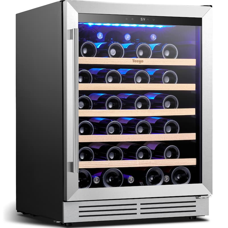 24 Inch Wine/Beverage Refrigerator Cooler 47 Bottle Built-in/Freestanding Wine Rack