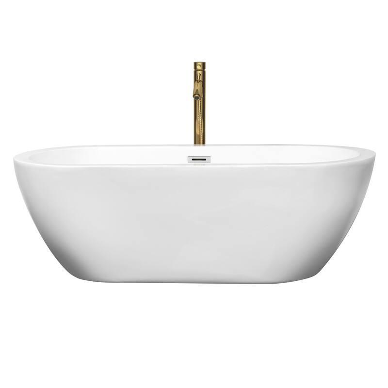 Wyndham Collection Soho 68-inch White Freestanding Soaking Bathtub