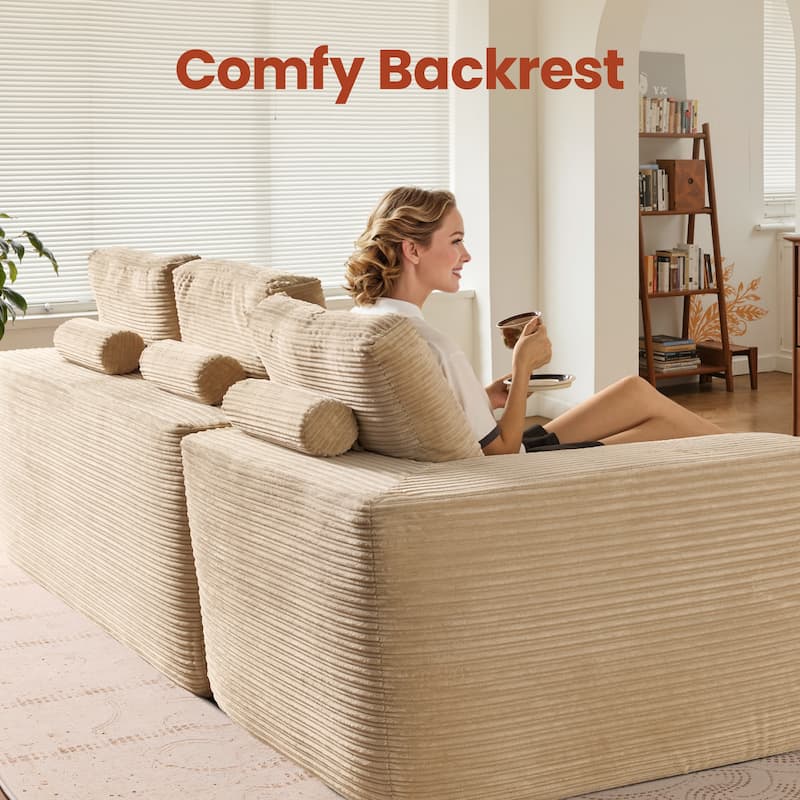 OVIOS No-Assembly L-Shaped Chaise Sofa