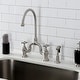 preview thumbnail 13 of 25, English Country Bridge Kitchen Faucets with Brass Sprayer