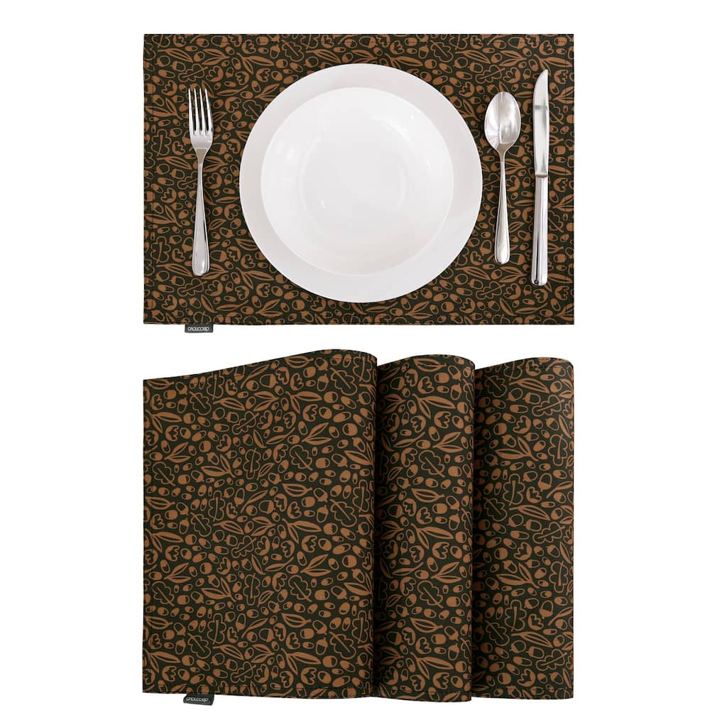 Autumn Fall Leaf Printed Placemats (Set of 4)