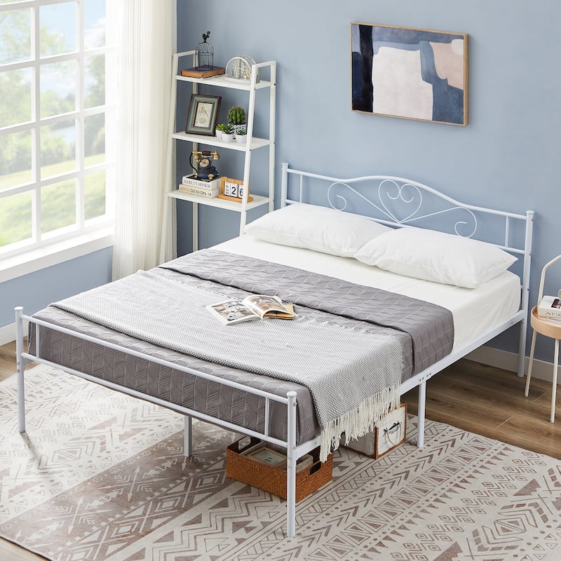 Victoria Metal Platform Bed Frames with Headboard