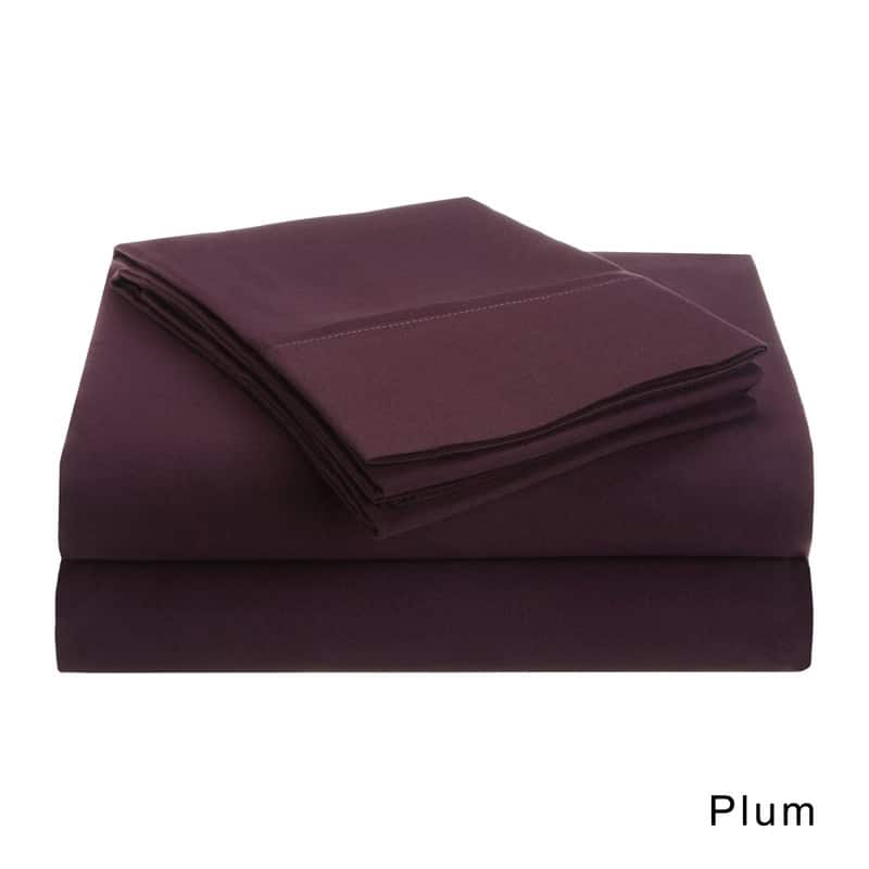 Superior Brushed Microfiber Solid Deep Pocket Sheet Set - King - Plum