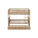preview thumbnail 11 of 9, Full Over Full Rubber Wood Bunk Bed with Twin Size Trundle, White Oak