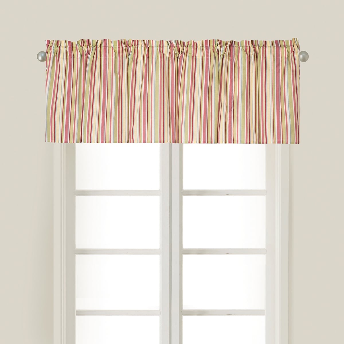 Camelia Cotton Pink Valance Window Treatment Set of 2 - Set of 2