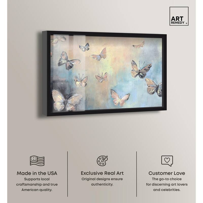 Textured Butterflies I Shadowbox by Art Remedy