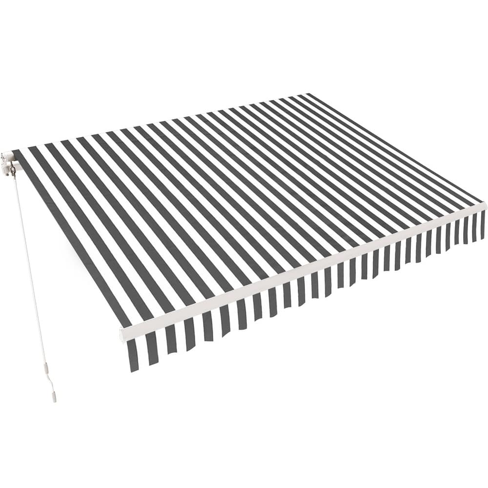 MCombo10x8Feet Manual Retractable Patio Door Window Awning Sunshade Shelter Outdoor Canopy