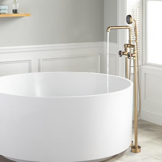 Rbrohant Industrial Style Freestanding Bathtub Faucet, High Flow Shower Floor Mounted Tub Faucets