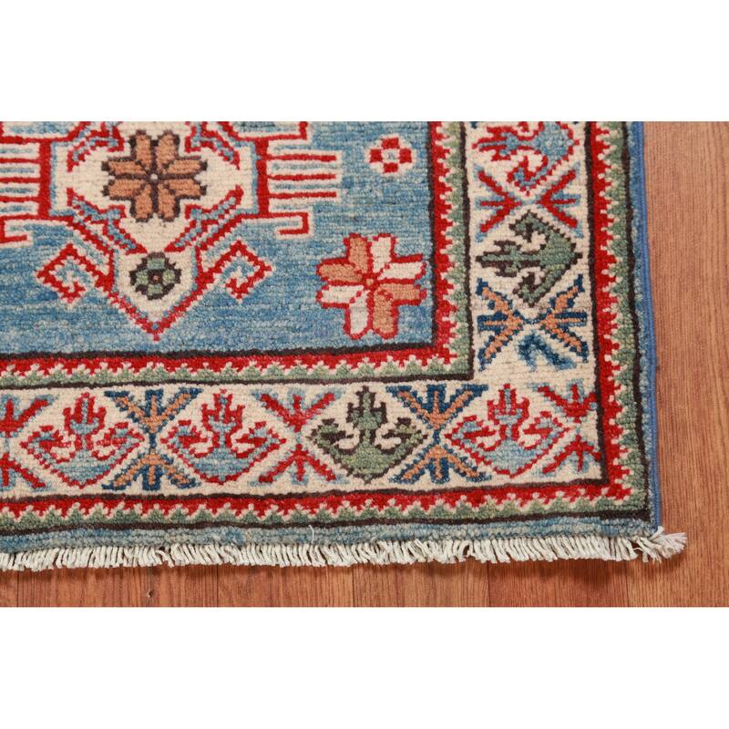 Light Blue Kazak Oriental Accent Foyer Rug Handmade Wool Carpet - 2'0"x 3'0"