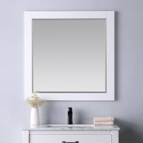 Altair Maribella Rectangular Bathroom Wood Framed Wall Mirror