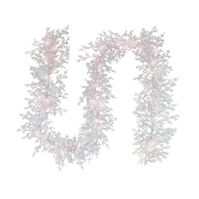 National Tree Company 6 ft. HGTV Home Collection Pre-Lit Christmas by the Sea Coral Garland - 6 ft