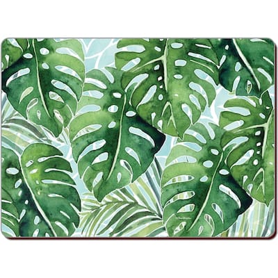 Counterart Set of 2 Hardboard Placemats, Tropical Foliage