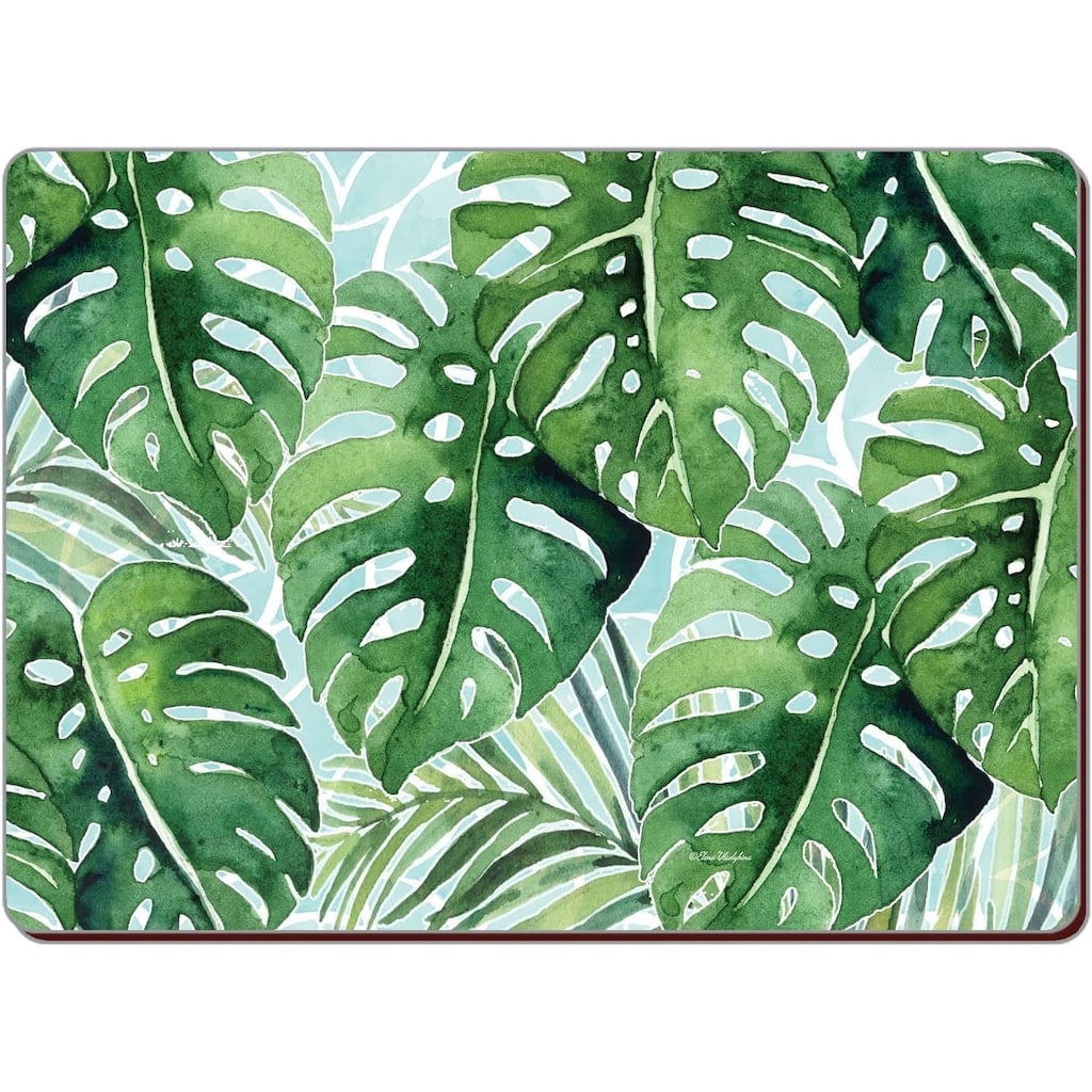 Counterart Set of 2 Hardboard Placemats, Tropical Foliage