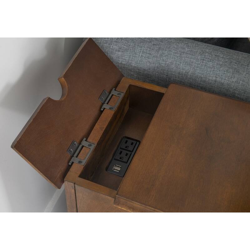 Linon Pickford Hazelnut Accent Charging Table