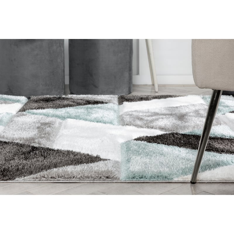 Well Woven San Francisco Holland Geometric Modern Carved Shag Area Rug