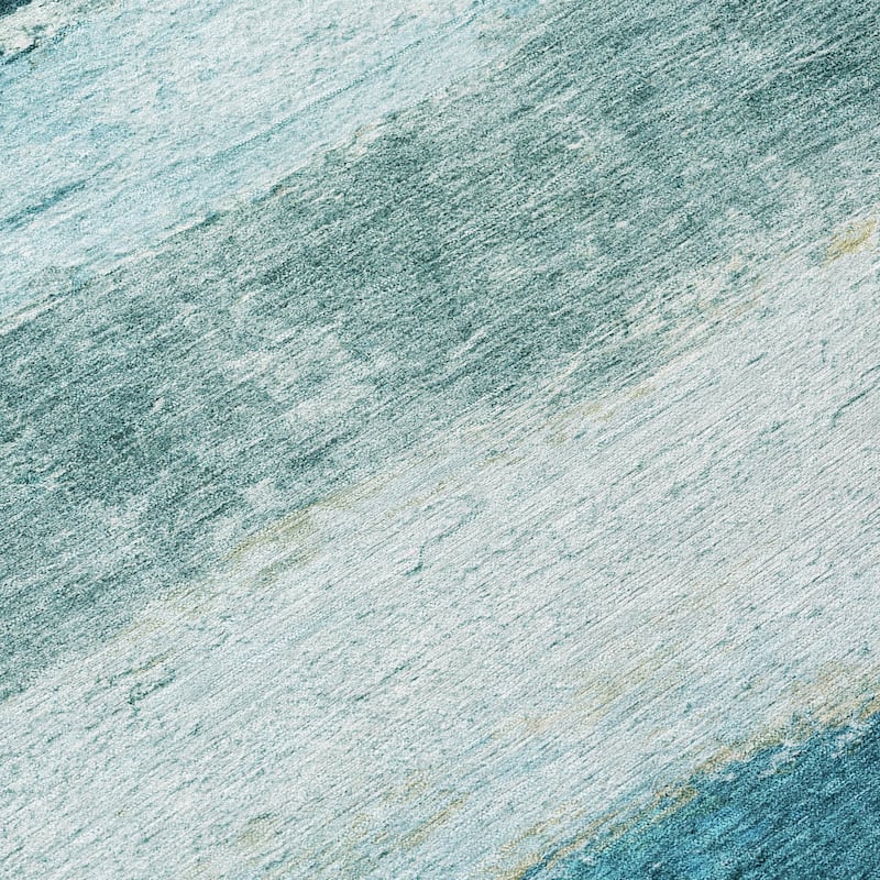 Machine Washable Indoor/Outdoor Watercolor Ombre Chantille Rug