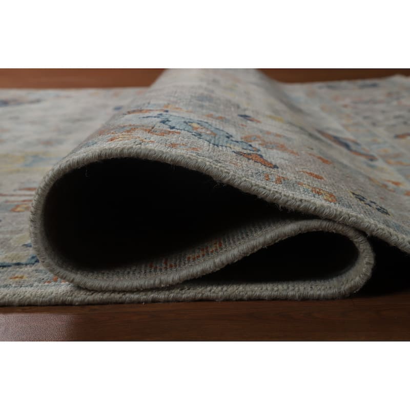 Hand Knotted Oriental 100% Wool Carpet Transitional All-Over Greys & Charcoal Oushak Area Rug - 10' 2'' X 7' 11''