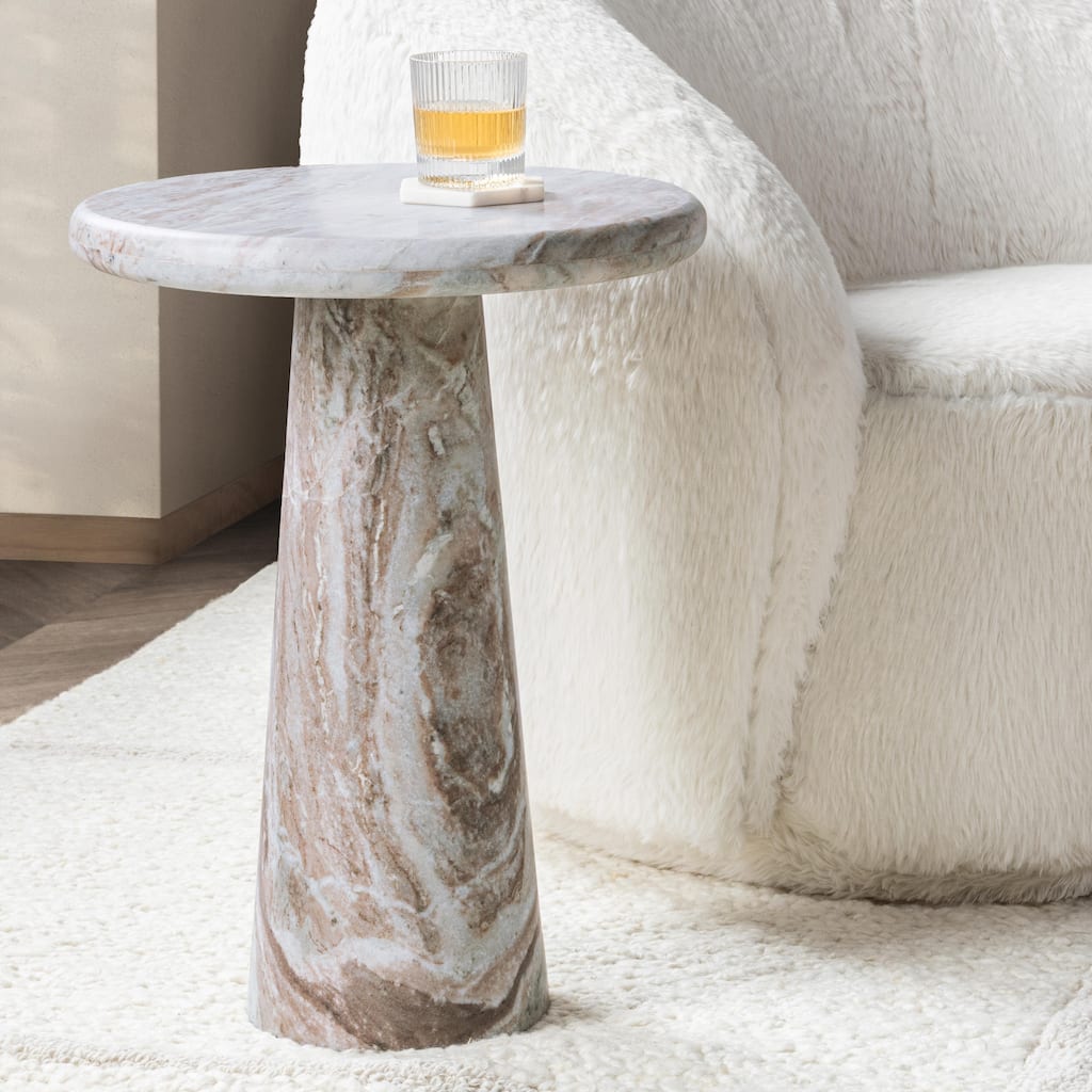 Huxley Marble Round Accent Table