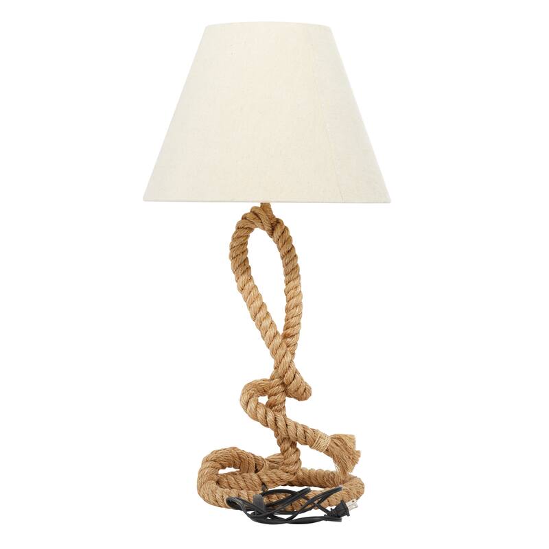 Brown Jute Rope Twisted Rope Styled Desk or Table Lamp