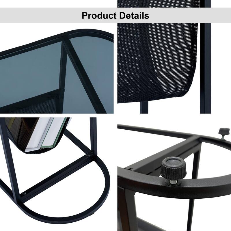Oval Small Space Nightstand/End Table/Side Tables with Magazines Organizer Storage Space (Set of 2)