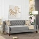 preview thumbnail 57 of 103, Silver Orchid Performance Fabric Heston Upholstered Tufted Sofa Bed