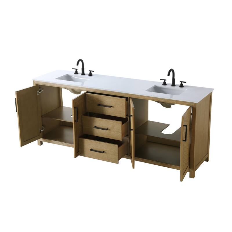 Elegant Lighting VF29584D Alina 84" Free Standing Double Basin Vanity