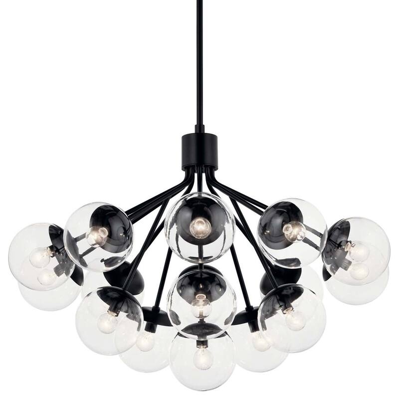 Kichler 52702CLR Silvarious 16 Light 38" Wide Chandelier with Clear - Black