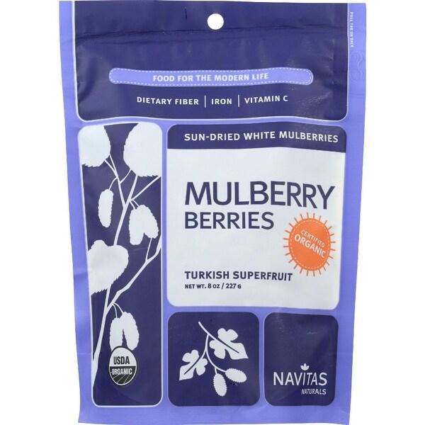 Navitas Naturals Mulberry Berries - Organic - Sun-Dried - 8 oz - case of 12