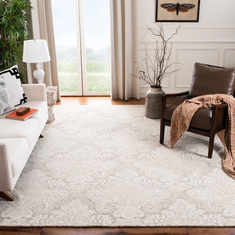 SAFAVIEH Handmade Micro-Loop Doinita Modern Wool Rug - 9' x 12' - Beige