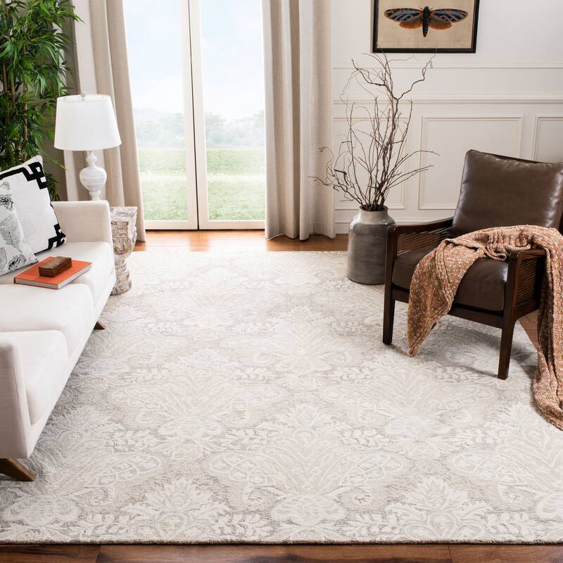 SAFAVIEH Handmade Micro-Loop Kolfinna Modern Wool Rug - 10' x 14' - Beige