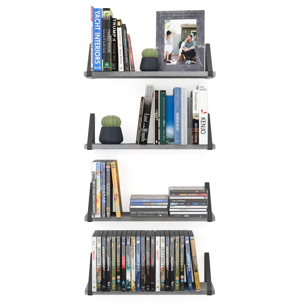 Wallniture Ponza 17" x 4.5" Floating Shelves for Living Room, Wall Storage