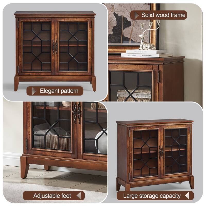 Sideboard & Buffets Cabinet, Accent Display Storage Distressed Console Cabinet for Entryway Living Room Bedroom Kitchen