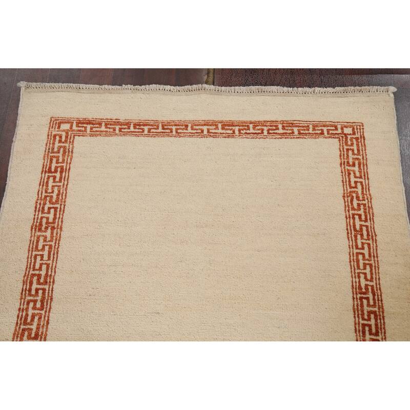 Geometric Bordered Gabbeh Kashkoli Oriental Area Rug Wool Hand-knotted - 3'0" x 5'5"