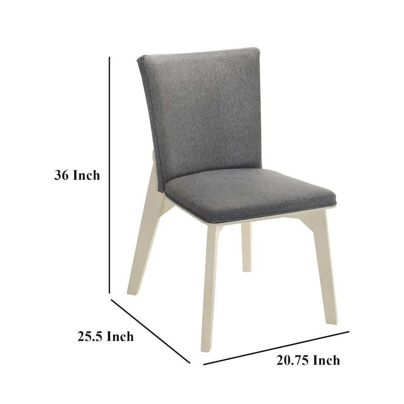 Loxy Dining Side Chair Set of 2, Square Legs and Levelers, Gray Velvet