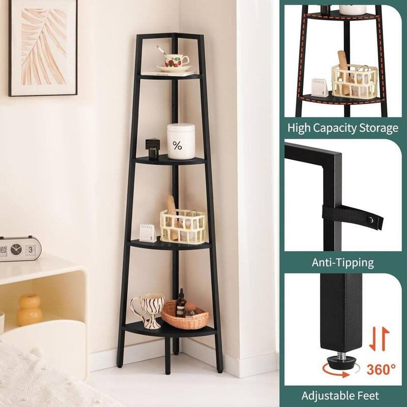 4-Tier Corner Bookshelf