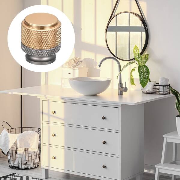 grey knobs for dresser Unique Bargains Zinc Alloy Oval Dresser Cabinet Knobs 1.3" 2 Pcs Grey