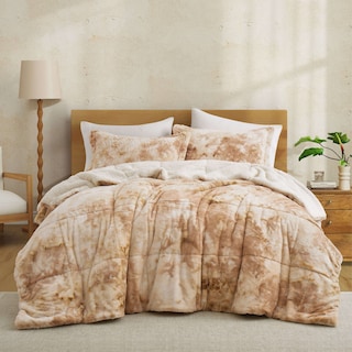 3 Piece Winter Reversible Comforter Set Faux Shearling Ultra Soft Minky Plush and Fuzzy Fleece Microfiber