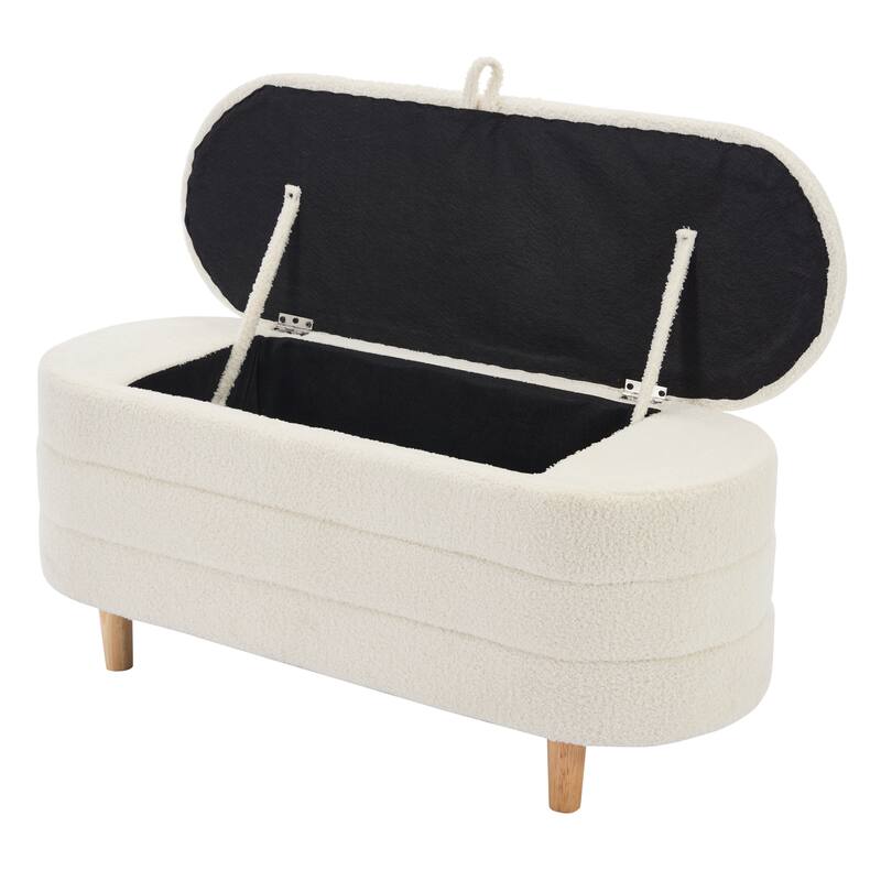 2-Pieces Bedroom Sets, Twin Size Upholstered LED Platform Bed with Storage Ottoman