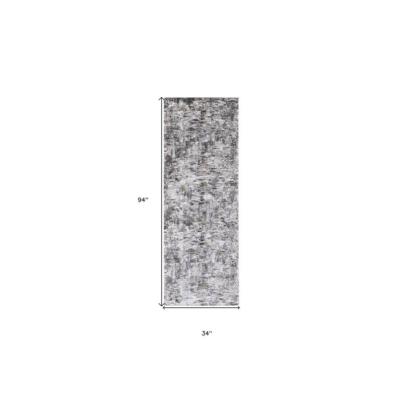 Vala Power Loomed Distressed Abstract Modern Stain Resistant Area Rug By HomeRoots - 8' Runner