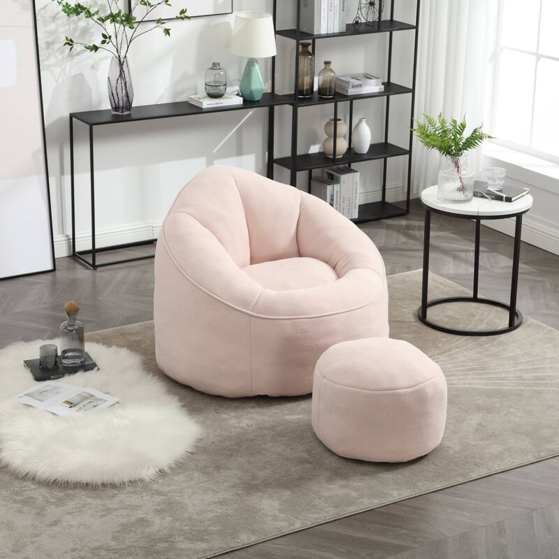 High Pressure Foam Bean Bag Sofa Chair with Footrest