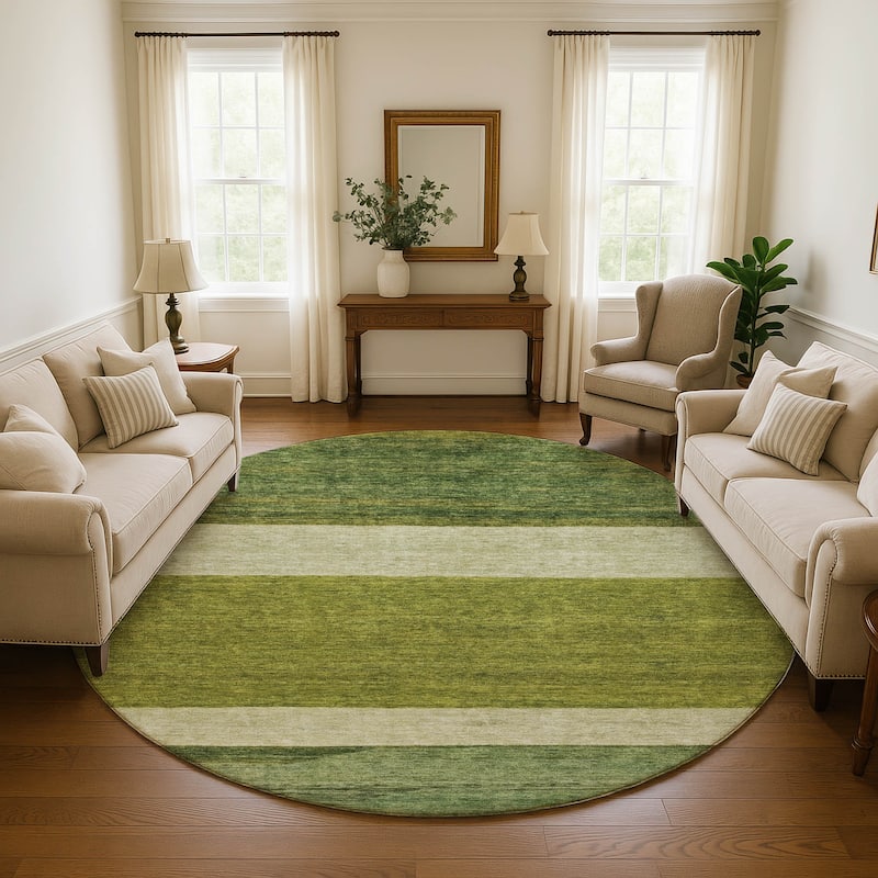 Premium Washable Super Soft Ombre Gabbeh Mayfield Rug - Olive - 8' x 8'