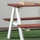 preview thumbnail 4 of 5, 35 in. Brown Rectangle Wood Kids Picnic Table Seats 4 People，Kids Patio Furniture Outdoor Toys，Aged 3-8 Years Old - N/A