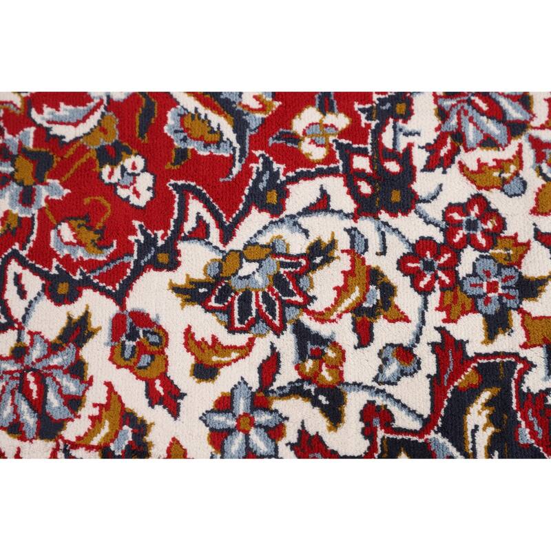 Floral Red Kashan Turkish Area Rug Machine Made Carpet - 9'6" x 12'6"