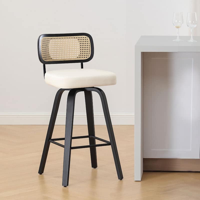 26"/29" Swivel Counter/Bar Stools with Black Bentwood Legs