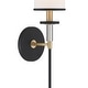 preview thumbnail 4 of 6, Hatfield 1 Light Black Forged & Vibrant Gold Wall Mount - 5"W x 18.5"H x 6"D